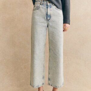 nwot Sezane Le Crop wide-leg cropped denim jean / Edge Blue / size 36 or 4